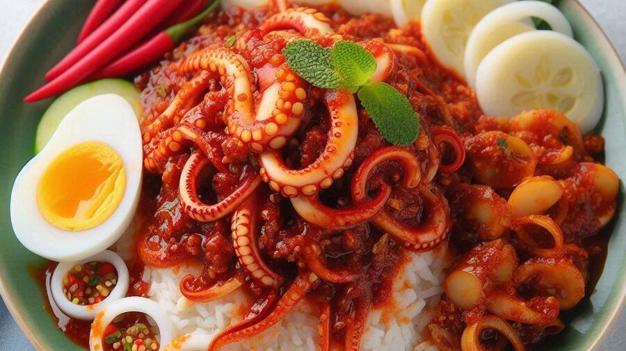 Resepi Nasi Lemak dan Sambal Sotong